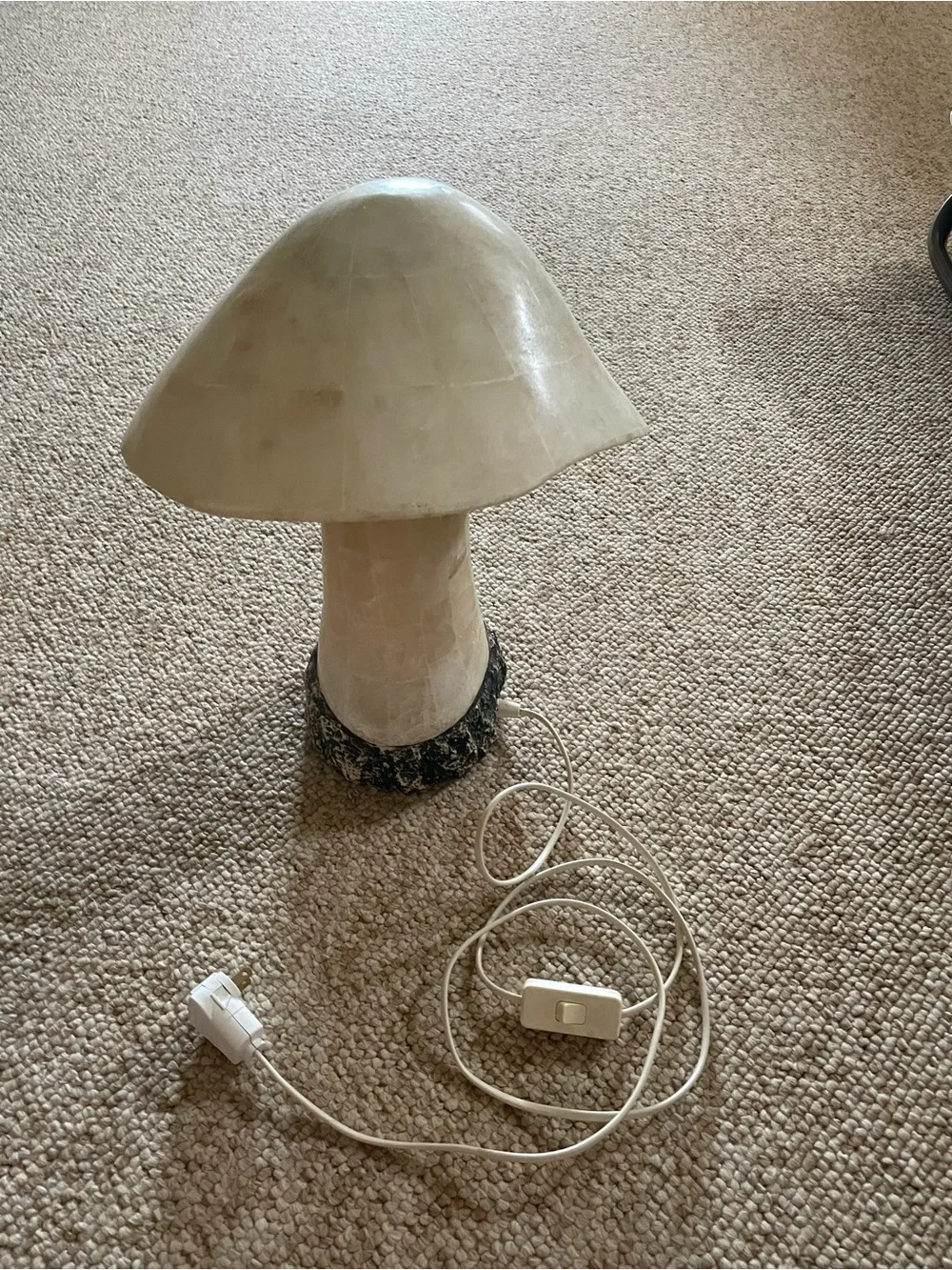 2 Cream Mushroom Table Lamp